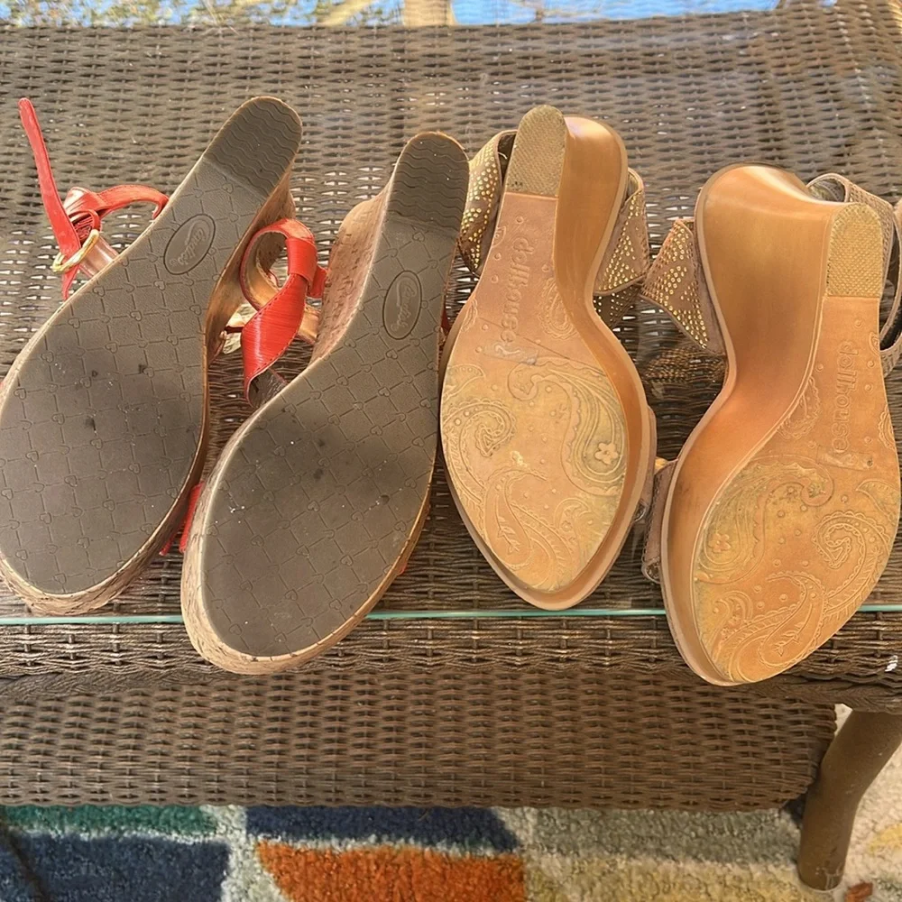 2 pairs of high platforms - women shoes size 8 1/2